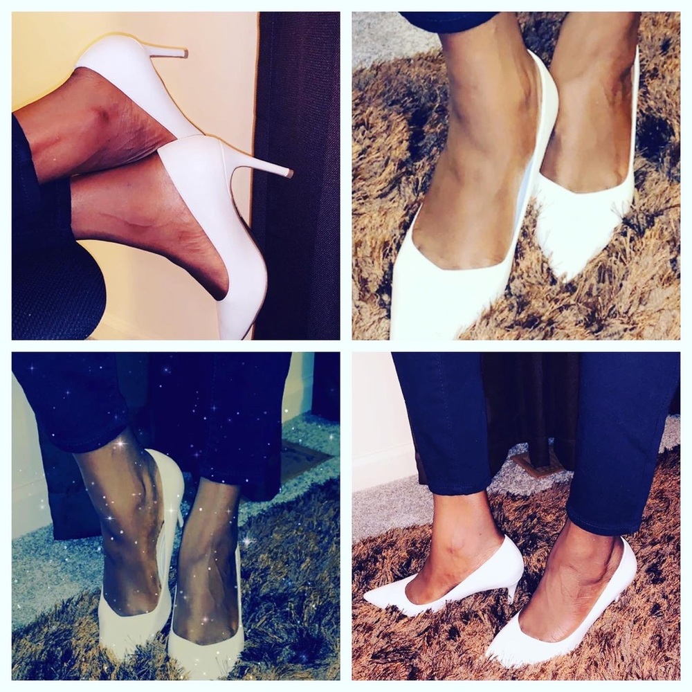 COPY - White heels never worn available in a 10 a…